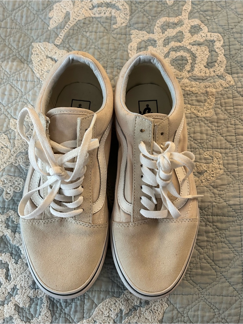 Vans Casual Beige Suede Lace-Up Sneakers